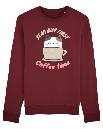 Coffee and Cat Burgundy