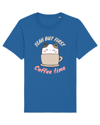 Coffee and Cat Royal Blue