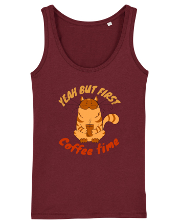 Coffee and Cat Burgundy
