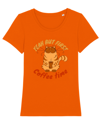 Coffee and Cat Bright Orange