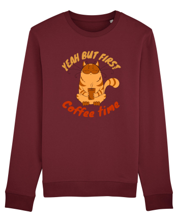 Coffee and Cat Burgundy