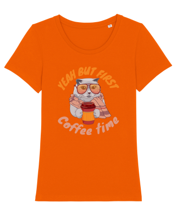Coffee and Cat Bright Orange