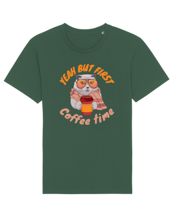 Coffee and Cat Bottle Green