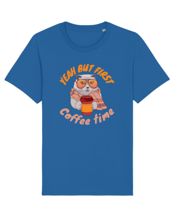 Coffee and Cat Royal Blue