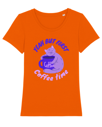 Coffee and Cat Bright Orange