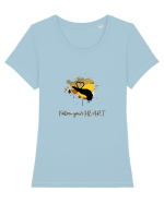 Follow your HEART Tricou mânecă scurtă guler larg fitted Damă Expresser