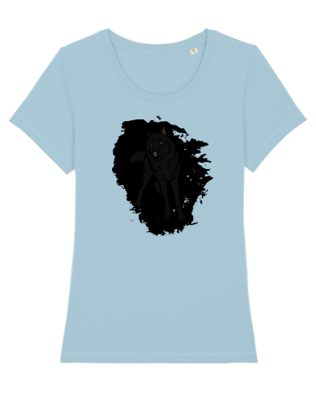 Black Wolf Sky Blue