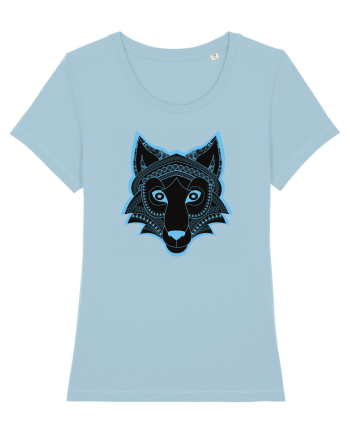 Black Wolf Sky Blue