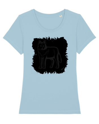 Black Wolf Sky Blue