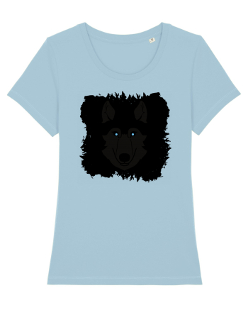 Black Wolf Sky Blue