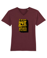 It's not always love when you feel butterflies in your stomach Tricou mânecă scurtă guler V Bărbat Presenter