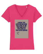 Glovo Driver Tricou mânecă scurtă guler V Damă Evoker