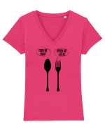 Fork Me Now, Spoon Me Later Tricou mânecă scurtă guler V Damă Evoker