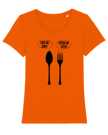 Fork Me Now, Spoon Me Later Bright Orange