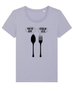 Fork Me Now, Spoon Me Later Tricou mânecă scurtă guler larg fitted Damă Expresser