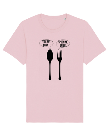 Fork Me Now, Spoon Me Later Cotton Pink