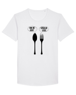 Fork Me Now, Spoon Me Later Tricou mânecă scurtă guler larg Bărbat Skater