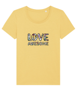 Love is Awesome Tricou mânecă scurtă guler larg fitted Damă Expresser