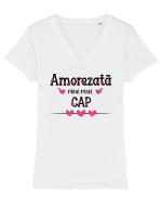 Amorezata pana peste cap Tricou mânecă scurtă guler V Damă Evoker