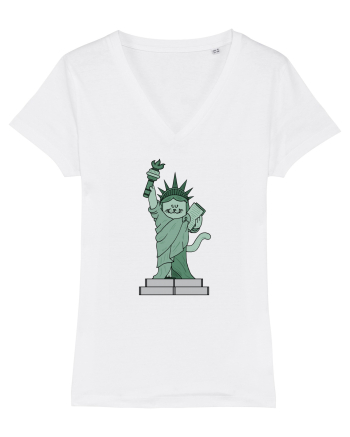 The Cat Statue of Liberty White