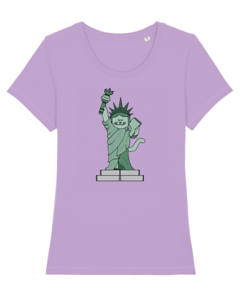 The Cat Statue of Liberty Lavender Dawn
