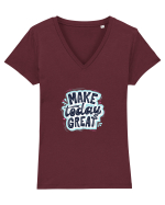 Make today GREAT Tricou mânecă scurtă guler V Damă Evoker