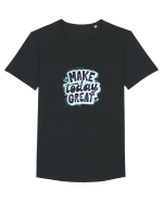 Make today GREAT Tricou mânecă scurtă guler larg Bărbat Skater