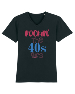 40 ANI ! Tricou mânecă scurtă guler V Bărbat Presenter