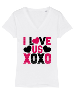 I Love Us XoXo Tricou mânecă scurtă guler V Damă Evoker
