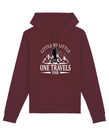 Little by Little One Travels Far Burgundy