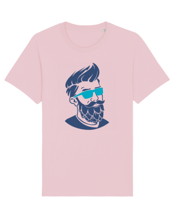 Beard Man Blue Cotton Pink