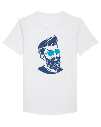 Beard Man Blue White