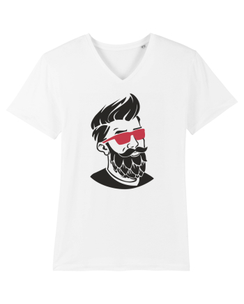Beard Man Pink White