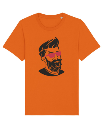 Beard Man Pink Bright Orange