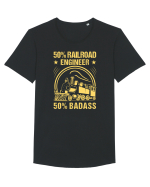 50% Railroad Engineer 50% Badass Tricou mânecă scurtă guler larg Bărbat Skater