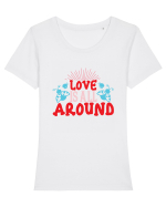 Love Is All Around Tricou mânecă scurtă guler larg fitted Damă Expresser