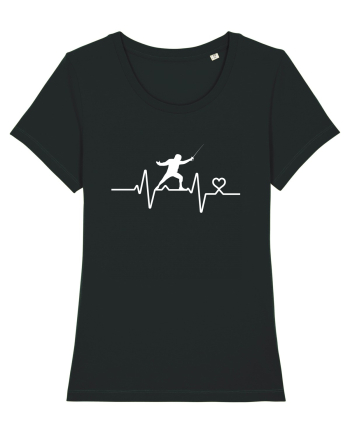 Heart Beat I love fencing Black