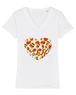 Coffee lovers Tricou mânecă scurtă guler V Damă Evoker