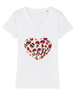 Coffee lovers Tricou mânecă scurtă guler V Damă Evoker