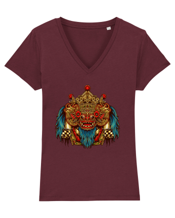 Barong Mask from Bali Burgundy