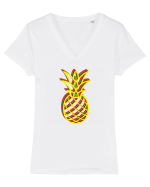 Trippy Pineapple  Tricou mânecă scurtă guler V Damă Evoker