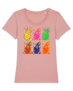 Trippy Pineapple  Tricou mânecă scurtă guler larg fitted Damă Expresser