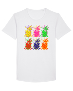 Trippy Pineapple  Tricou mânecă scurtă guler larg Bărbat Skater