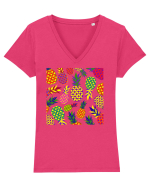 Trippy Pineapple  Tricou mânecă scurtă guler V Damă Evoker