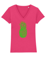 Trippy Pineapple  Tricou mânecă scurtă guler V Damă Evoker