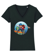 City Skater Tricou mânecă scurtă guler V Damă Evoker