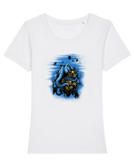 Deep Water Mystery Tricou mânecă scurtă guler larg fitted Damă Expresser
