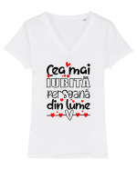 Cea mai iubita persoana din lume Tricou mânecă scurtă guler V Damă Evoker