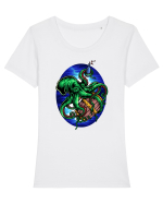 Octopus Tricou mânecă scurtă guler larg fitted Damă Expresser