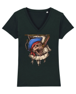 Pirate Skull Tricou mânecă scurtă guler V Damă Evoker